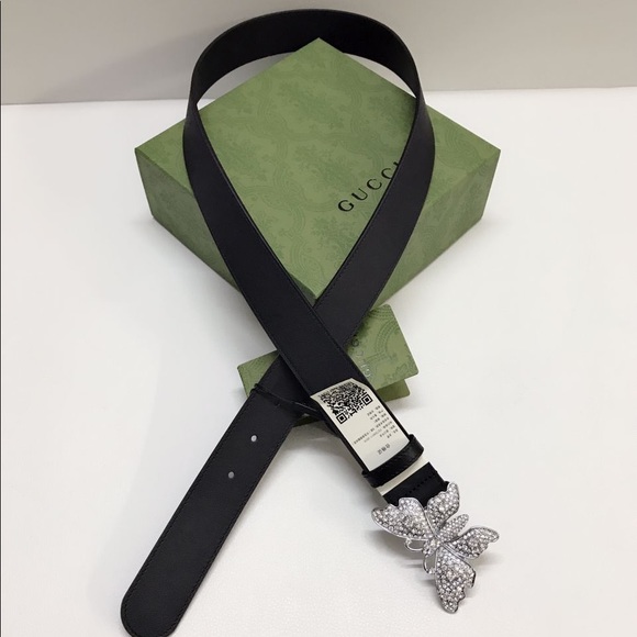 Gucci Butterfly Belt Black Leather - Picture 3 of 10